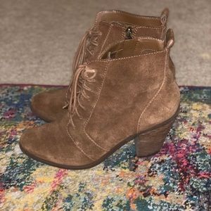 Jessica Simpson cognac brown suede bootie